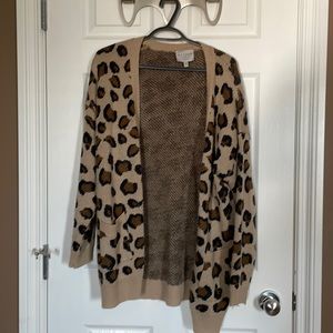 Leopard print cardigan. Size Med